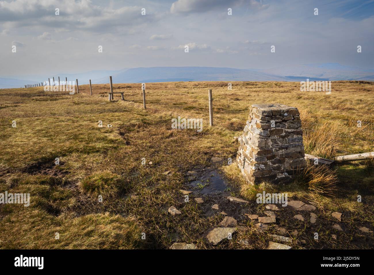 Great Knoutberry Hill, auch bekannt als Widdale Fell, ist ein Berg in der Nähe von Dent an den Köpfen von Ribblesdale, Dentdale und Wensleydale in t Stockfoto