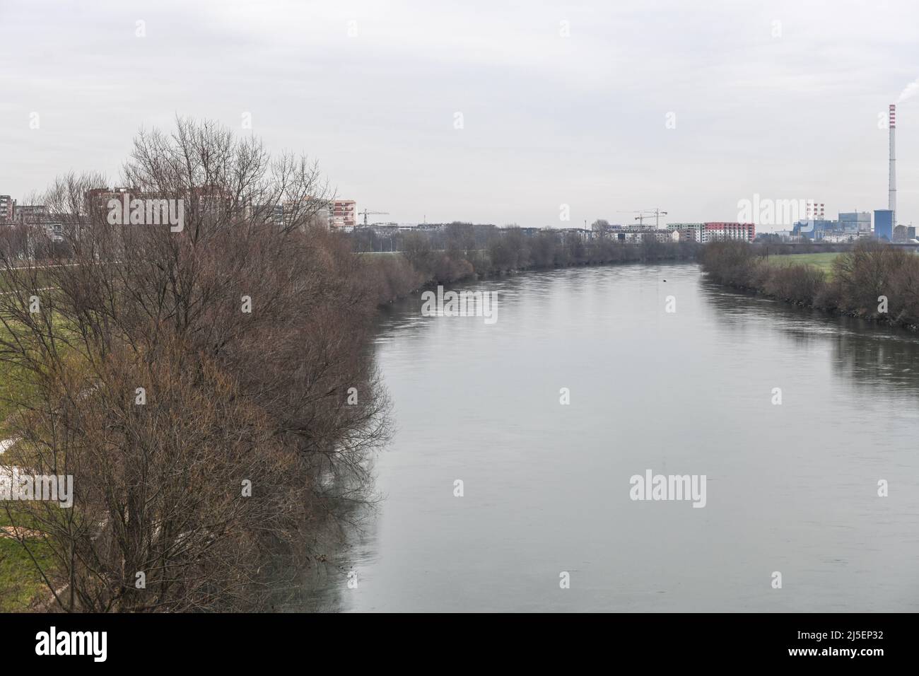 Zagreb: Ufer des Flusses Sava in der Unterstadt Stockfoto
