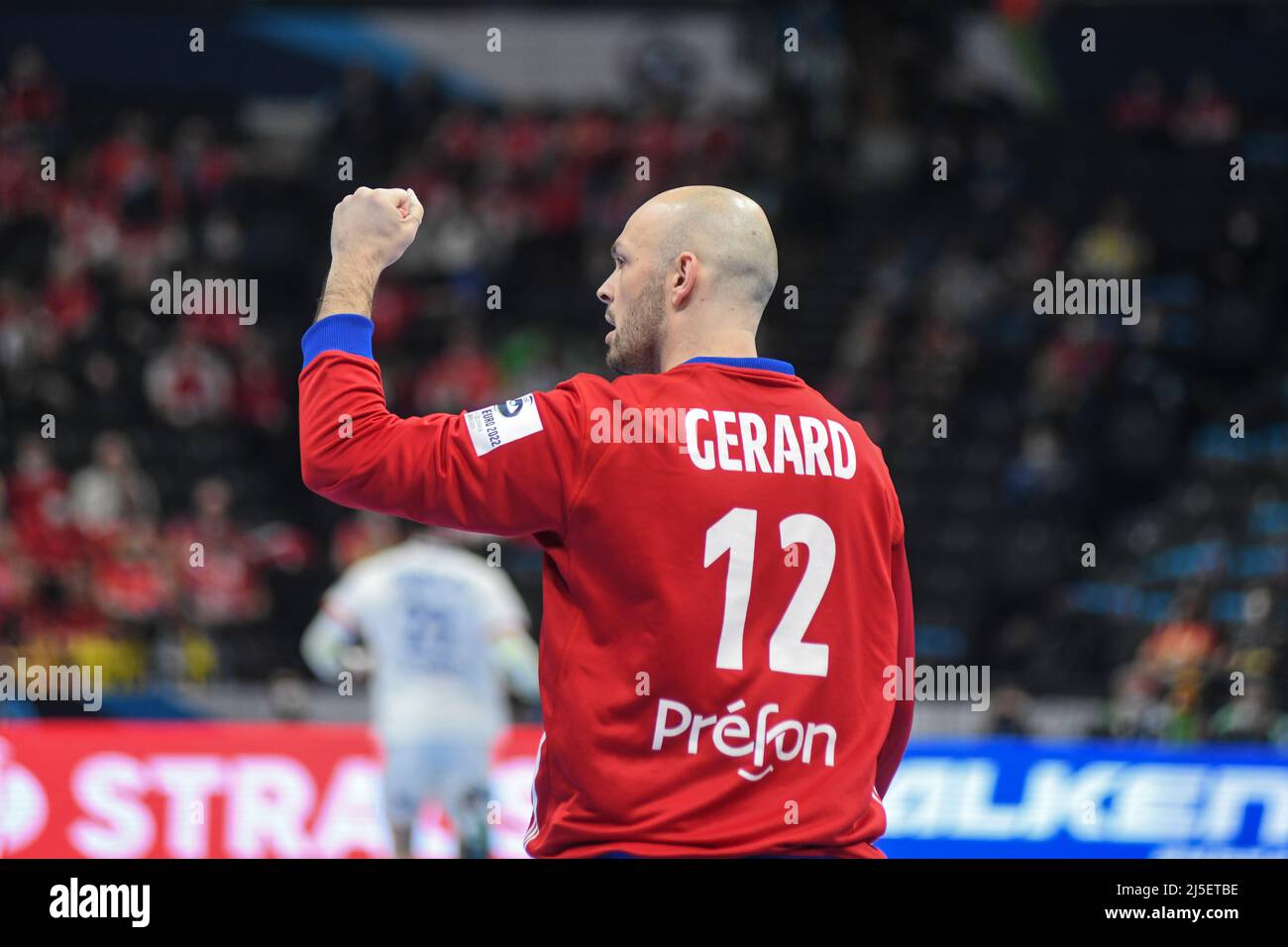 Torwart Vincent Gerard (Frankreich) gegen Schweden. EHF Euro 2022. Halbfinale Stockfoto