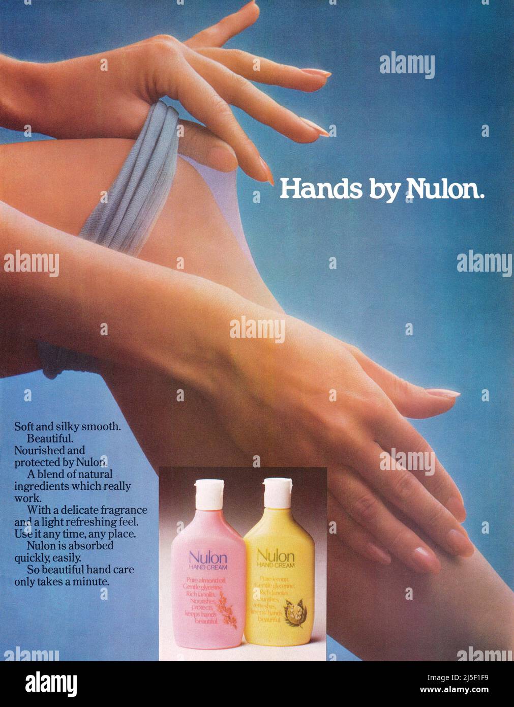 1978 Britische Werbung für Nulon Handcreme. Stockfoto