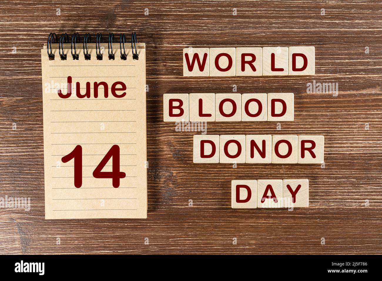 Die Feier des Weltblutspendetages am 14. Juni Stockfoto