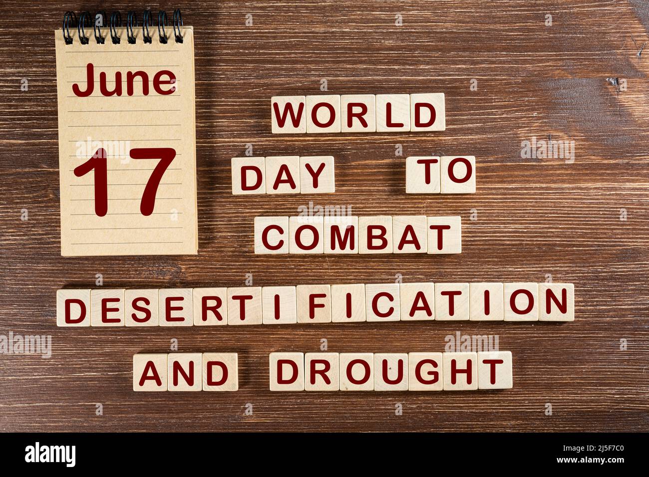 Die Feier des Welttages zur Bekämpfung von Wüstenbildung und Dürre am 17. Juni Stockfoto