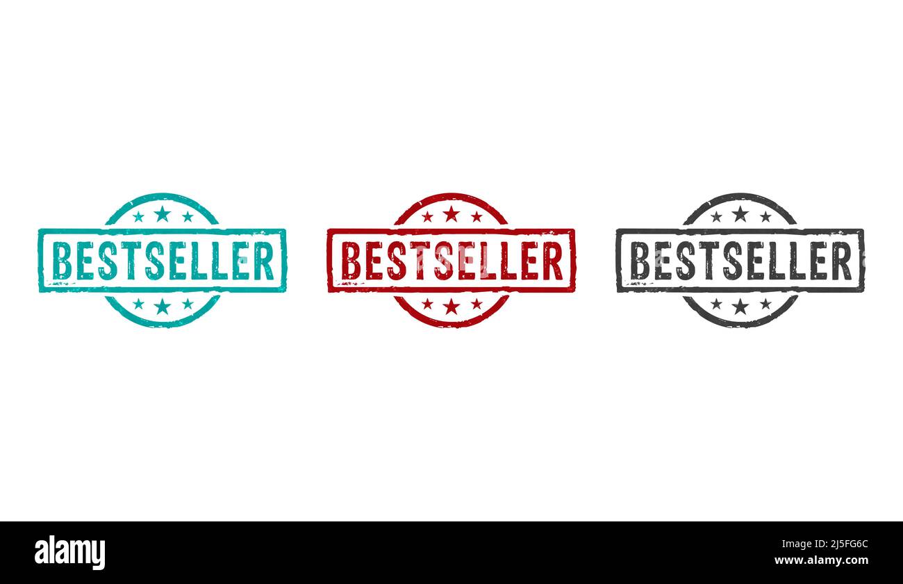 Bestseller Stempel-Icons in wenigen Farbvarianten. Auswahl des Verbrauchers und empfohlene Kaufkonzepts 3D Rendering Illustration. Stockfoto