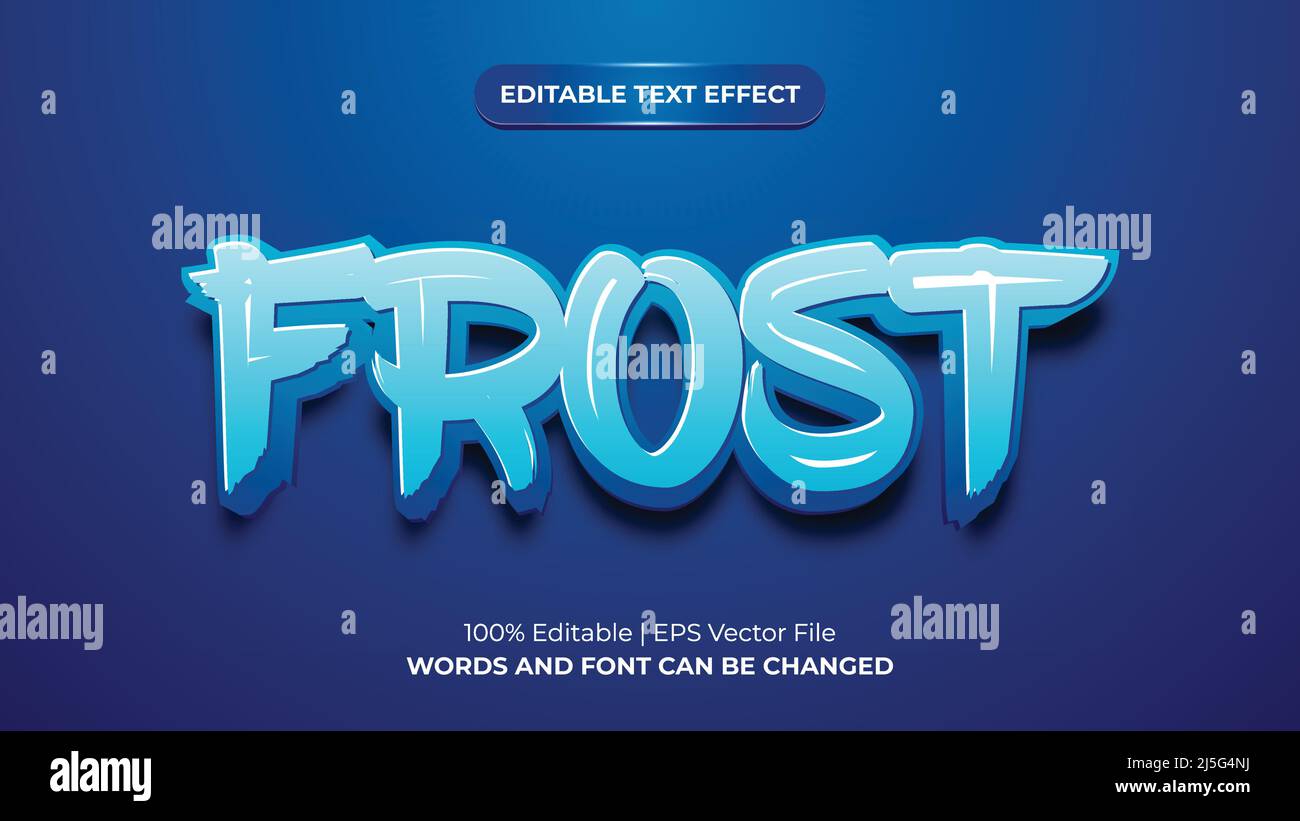 Frost moderner, flach bearbeitbarer Texteffekt Stock Vektor