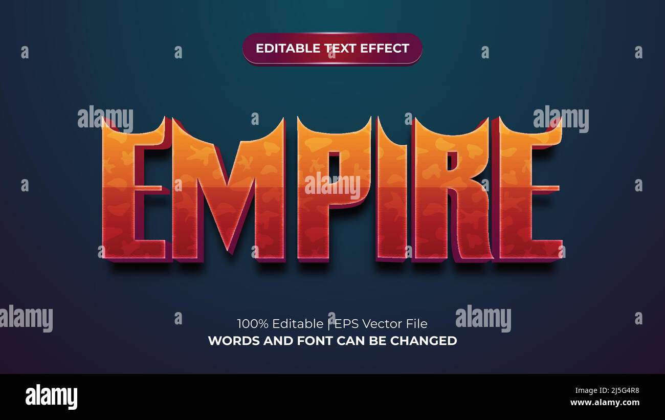 Empire 3D modernes editierbares Text-Effekt-Design Stock Vektor