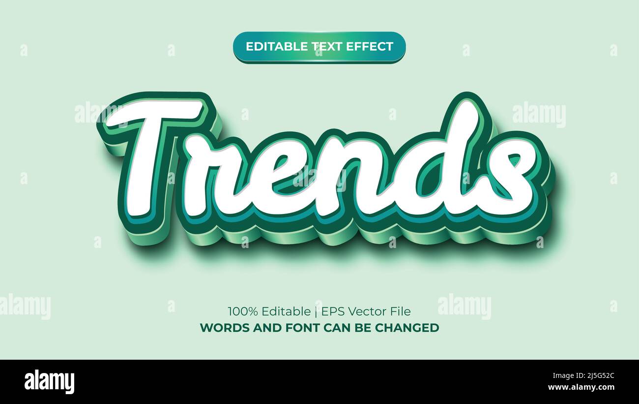 Trends 3D Texteffekt moderner Grafikstil Vektor Stock Vektor