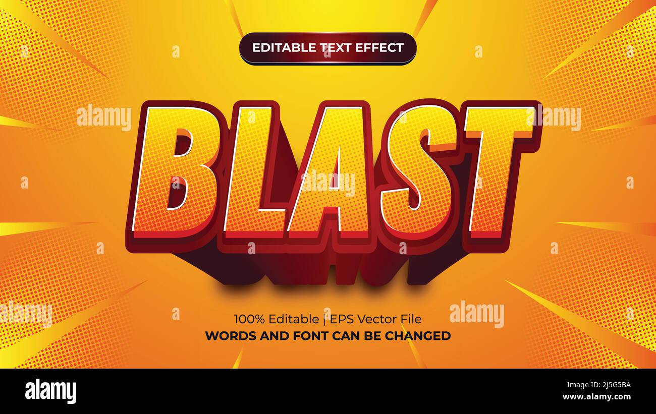 Blast 3D Texteffekt abstrakter Grafikstil Stock Vektor