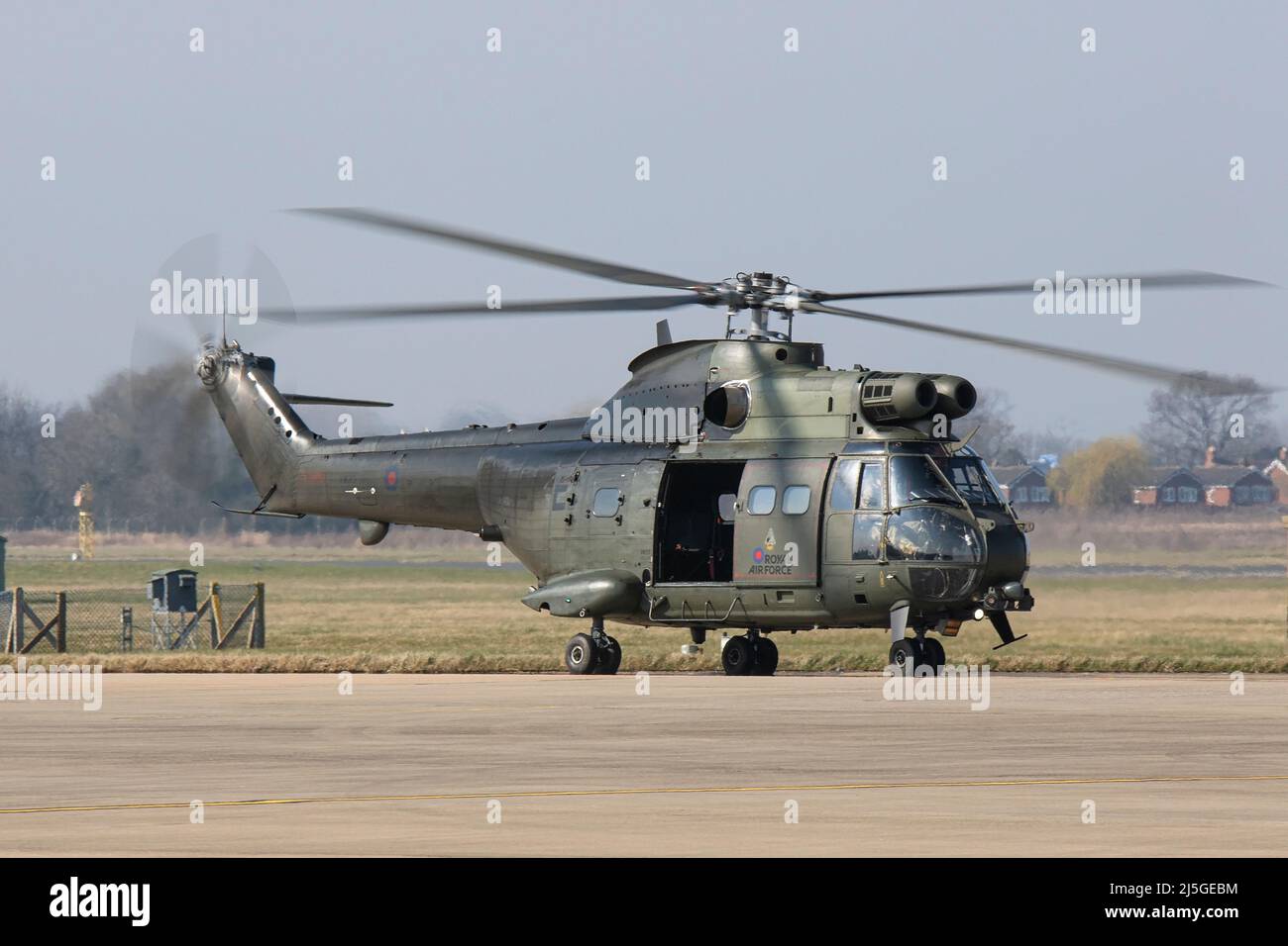 XW213 Aerospatiale Puma HC.2 auf der RAF Leeming 21.. März 2022 Stockfoto