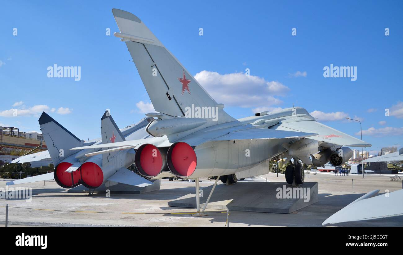 Russische Kampfflugzeug.Russische militärische Ausrüstung Stockfoto