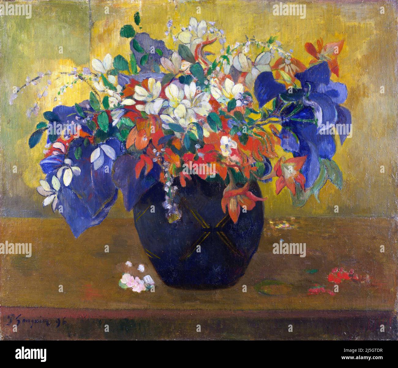 Blumenvase von Paul Gauguin (1848-1903), Öl auf Leinwand, 1896 Stockfoto