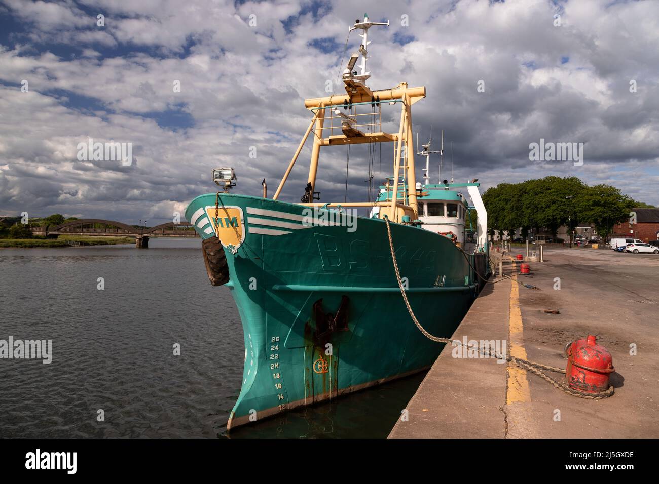 Das Schiff dockte in Kirkcudbright, Dumfries und Galloway, Schottland, an Stockfoto
