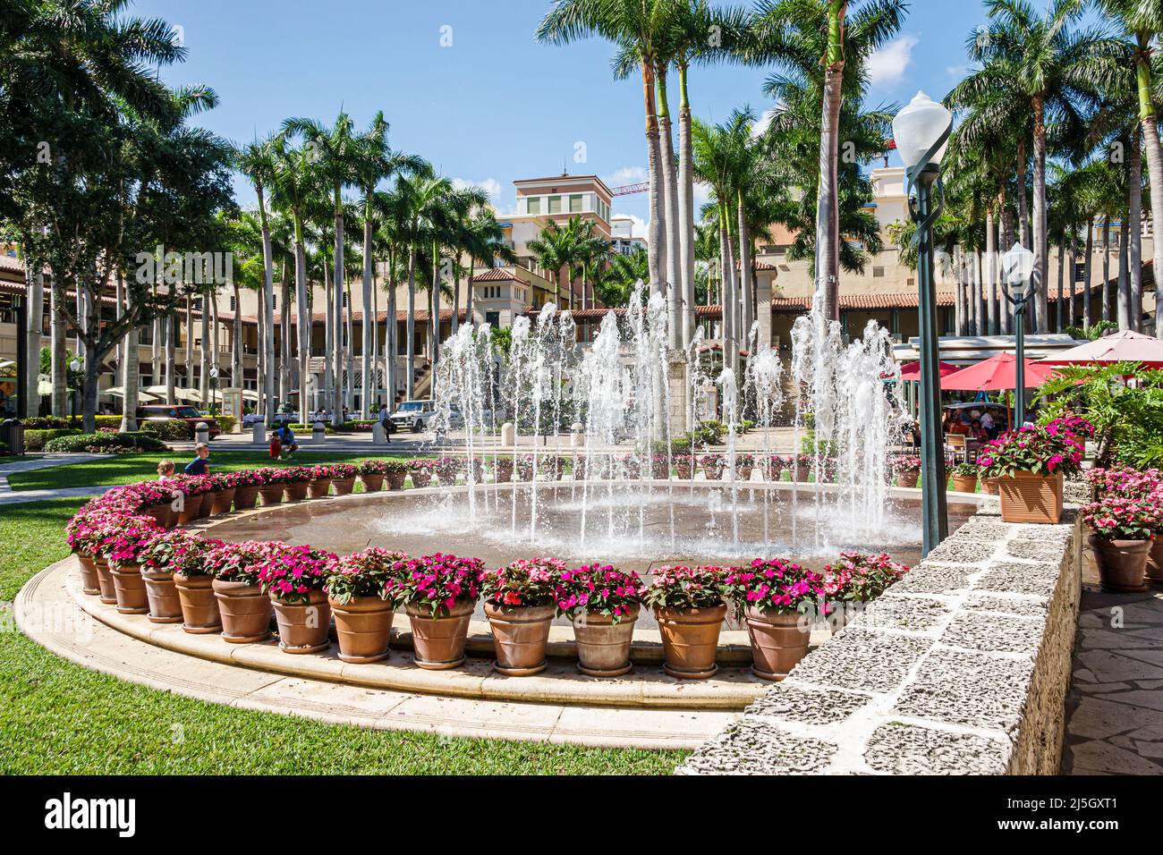 Miami Florida Coral Gables Shops im Merrick Park gehobenes Einkaufszentrum im Freien, Springbrunnen Stockfoto
