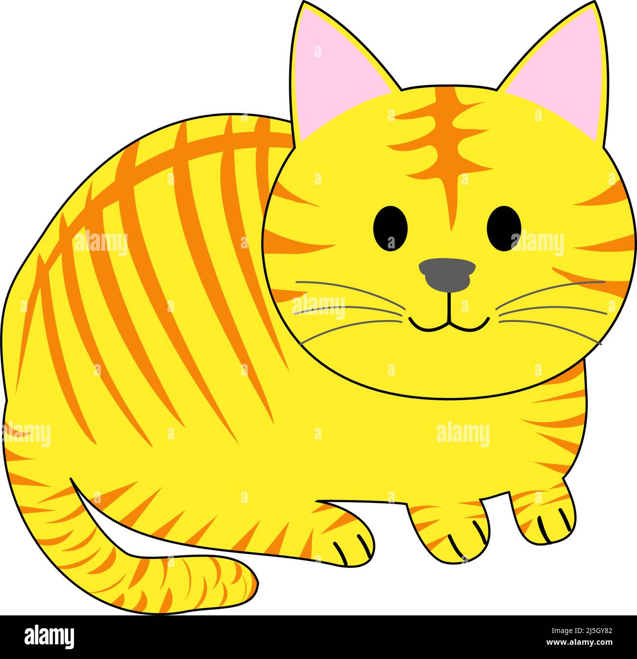 Sitzende tabby Katze mit weißem Hintergrund Stockfoto