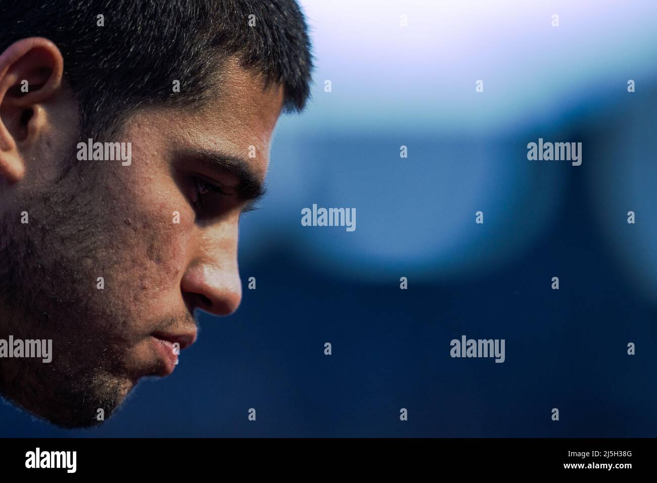 Barcelona, Spanien, 23, April 2022. Sabadell Open Banc - 69 Conde de Godó Trophy - Carlos Alcaraz / Alex de Minaur. Quelle: JG/Alamy Live News Stockfoto