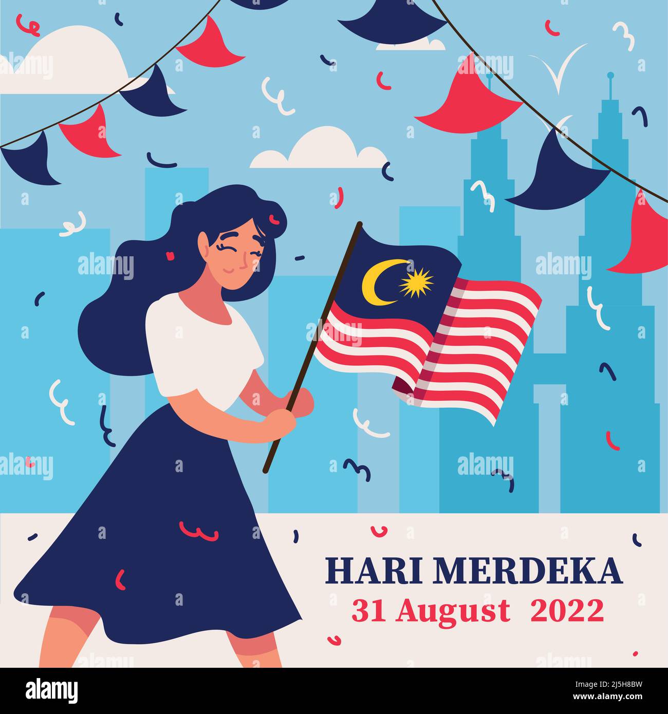 hari merdeka Feier national Stock Vektor