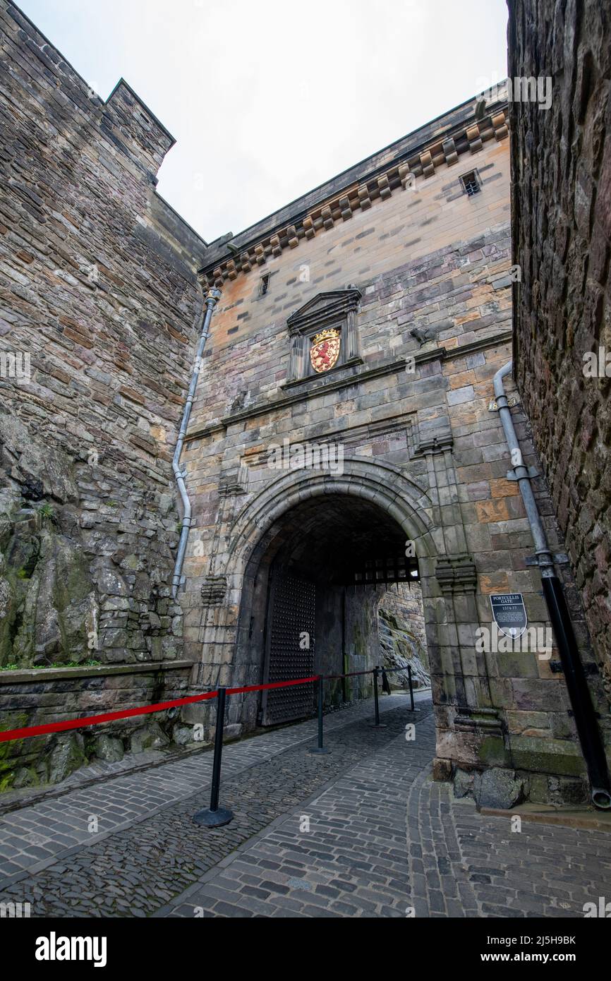 Portcullis Gate, Edinburgh Castle, Schottland Stockfoto