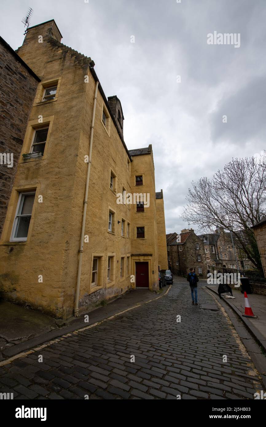 Alte Granare in Deans Village, Edinburgh, Schottland Stockfoto