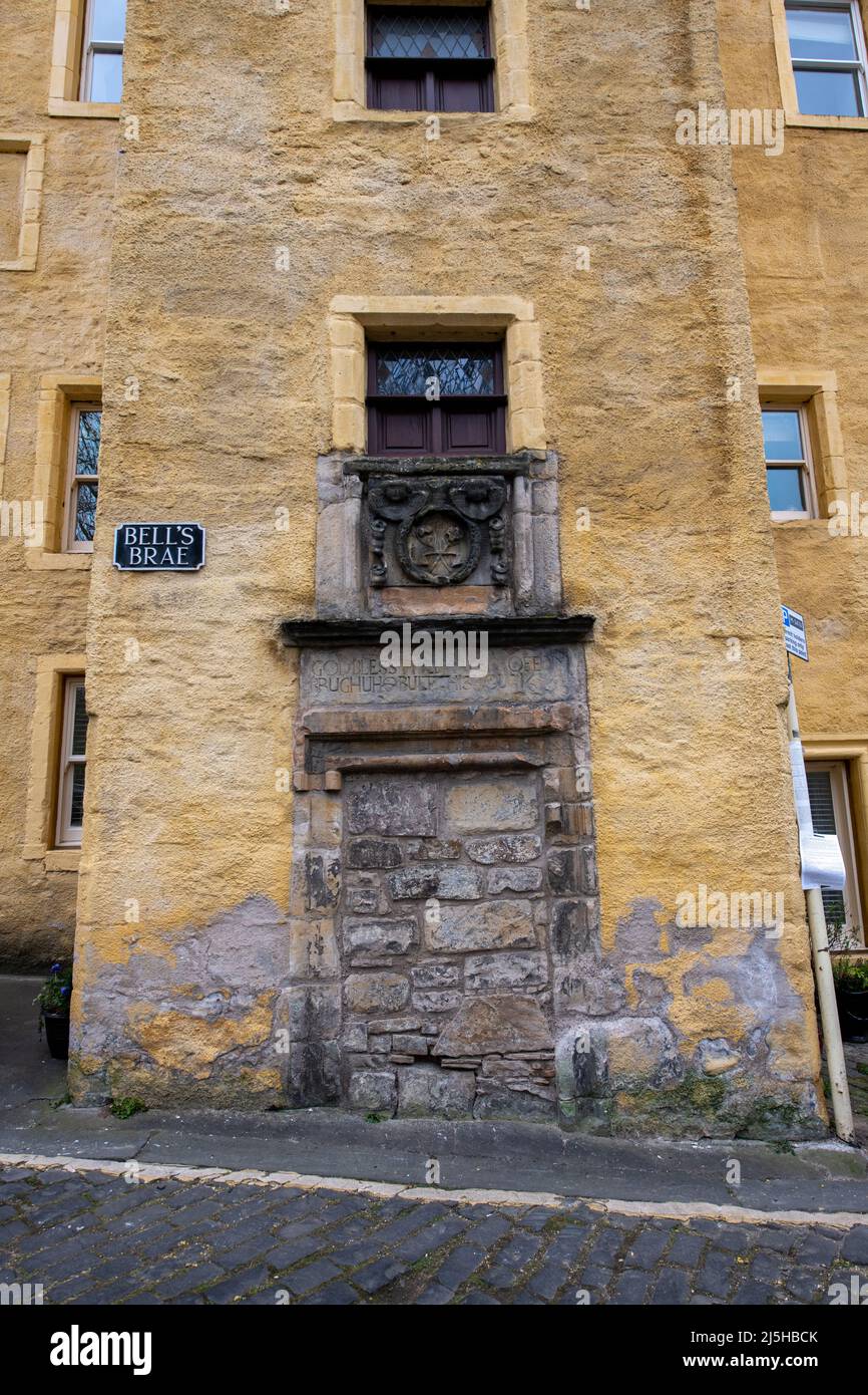 Alte Granare in Deans Village, Edinburgh, Schottland Stockfoto