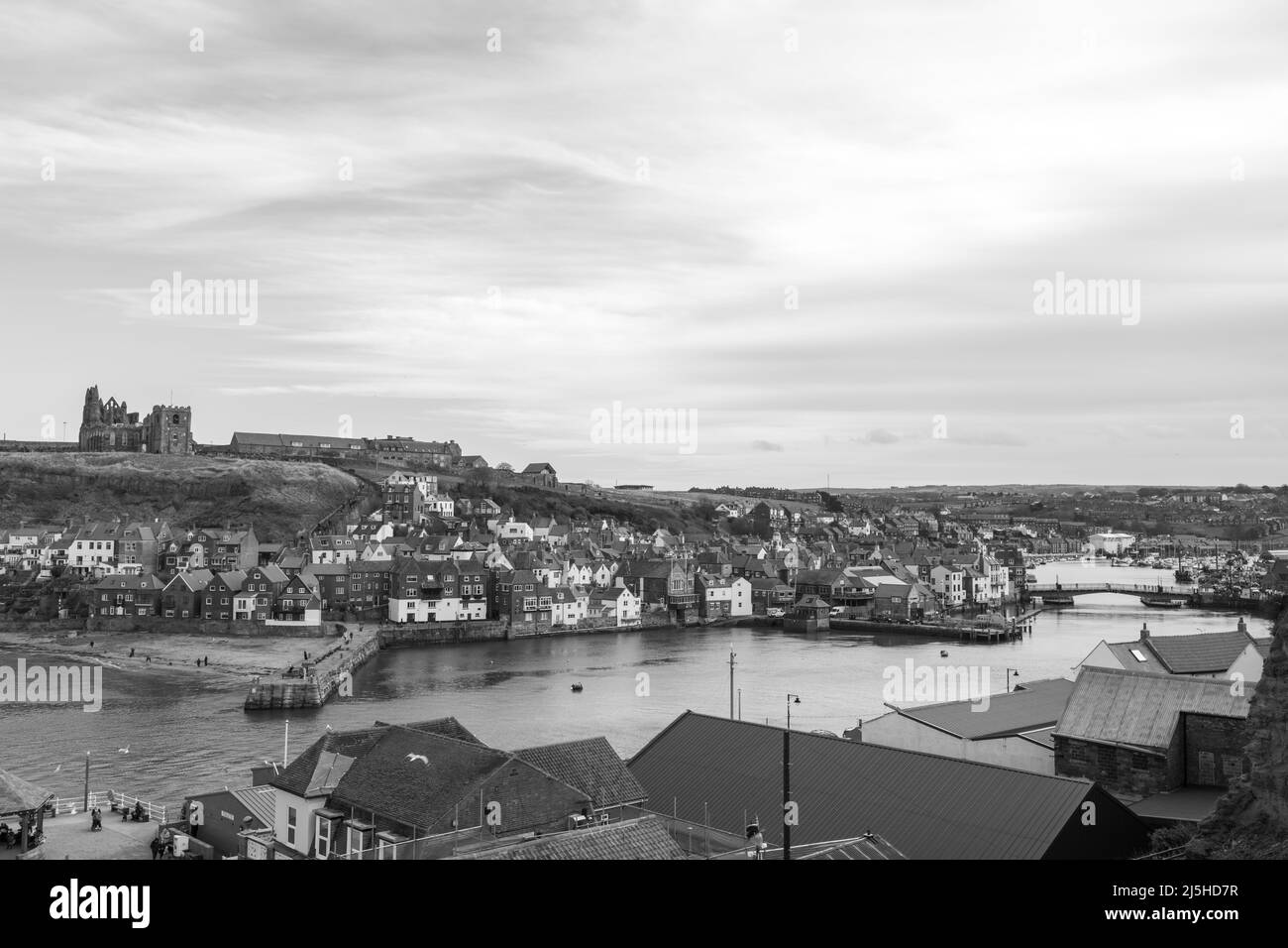 Landschaftsfoto von Whitby in North Yorkshire Stockfoto