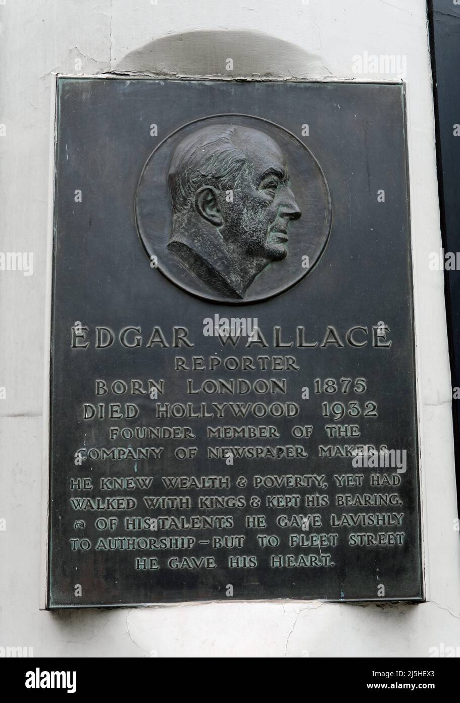 Edgar Wallace-Plakette Stockfoto