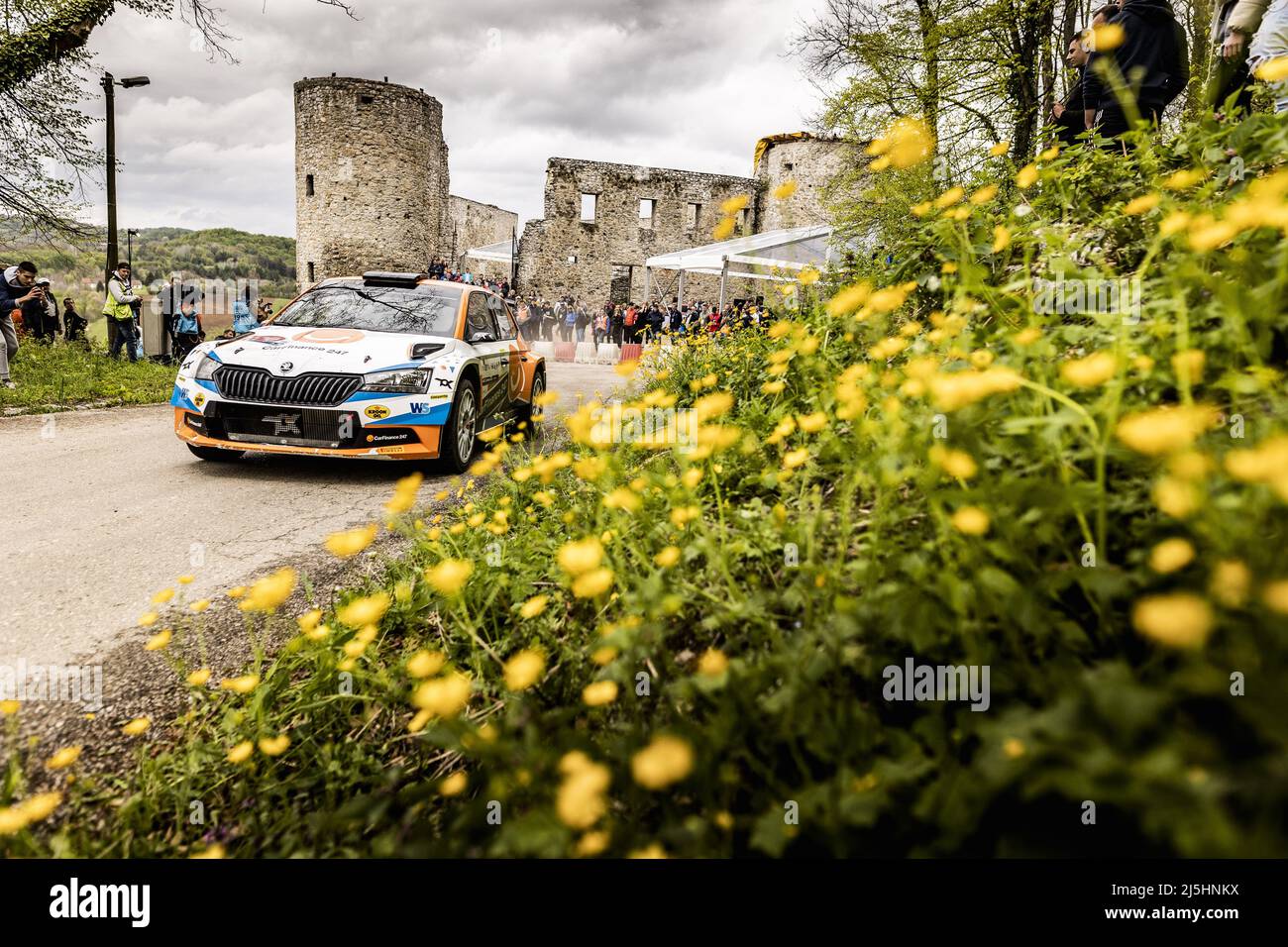 Während der Rallye Kroatien 2022, 3. Runde der WRC World Rally Car Championship 2022, vom 21. Bis 24. April 2022 in Zagreb, Kroatien - Foto: Nikos Katikis/DPPI/LiveMedia Stockfoto
