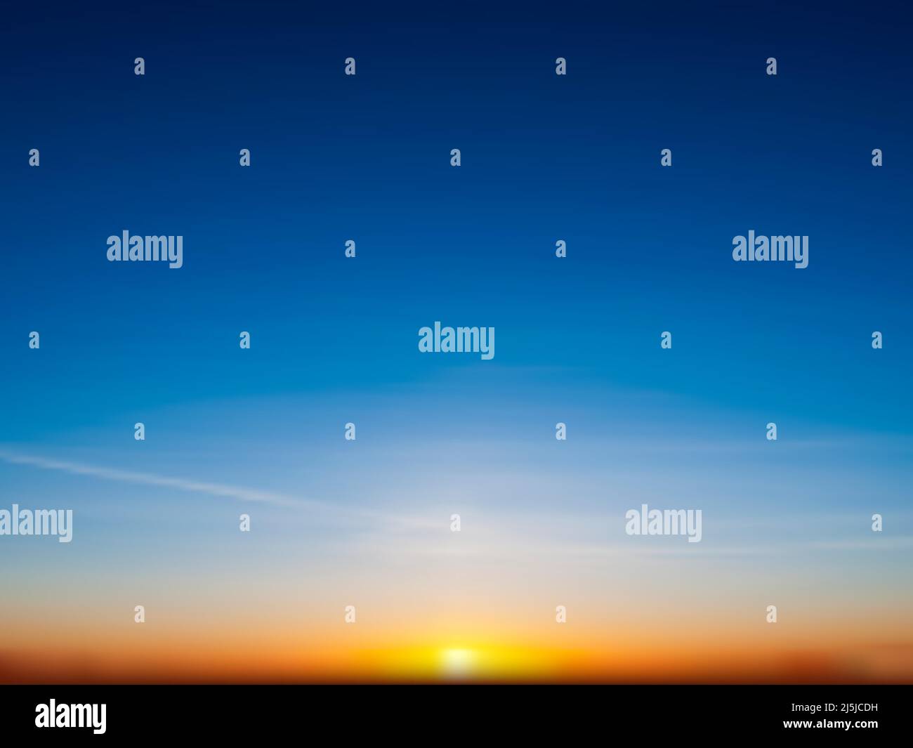 Sonnenuntergang mit blauem Himmel Szenenvektor Illustration Stock Vektor