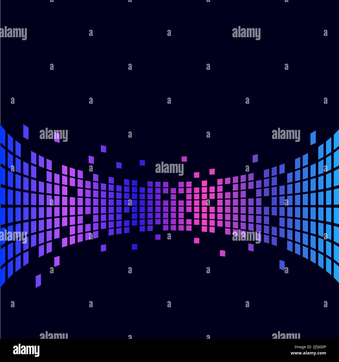 Perspektivischer Hintergrund mit kleinen Quadraten. Vektorhintergrund Stock Vektor