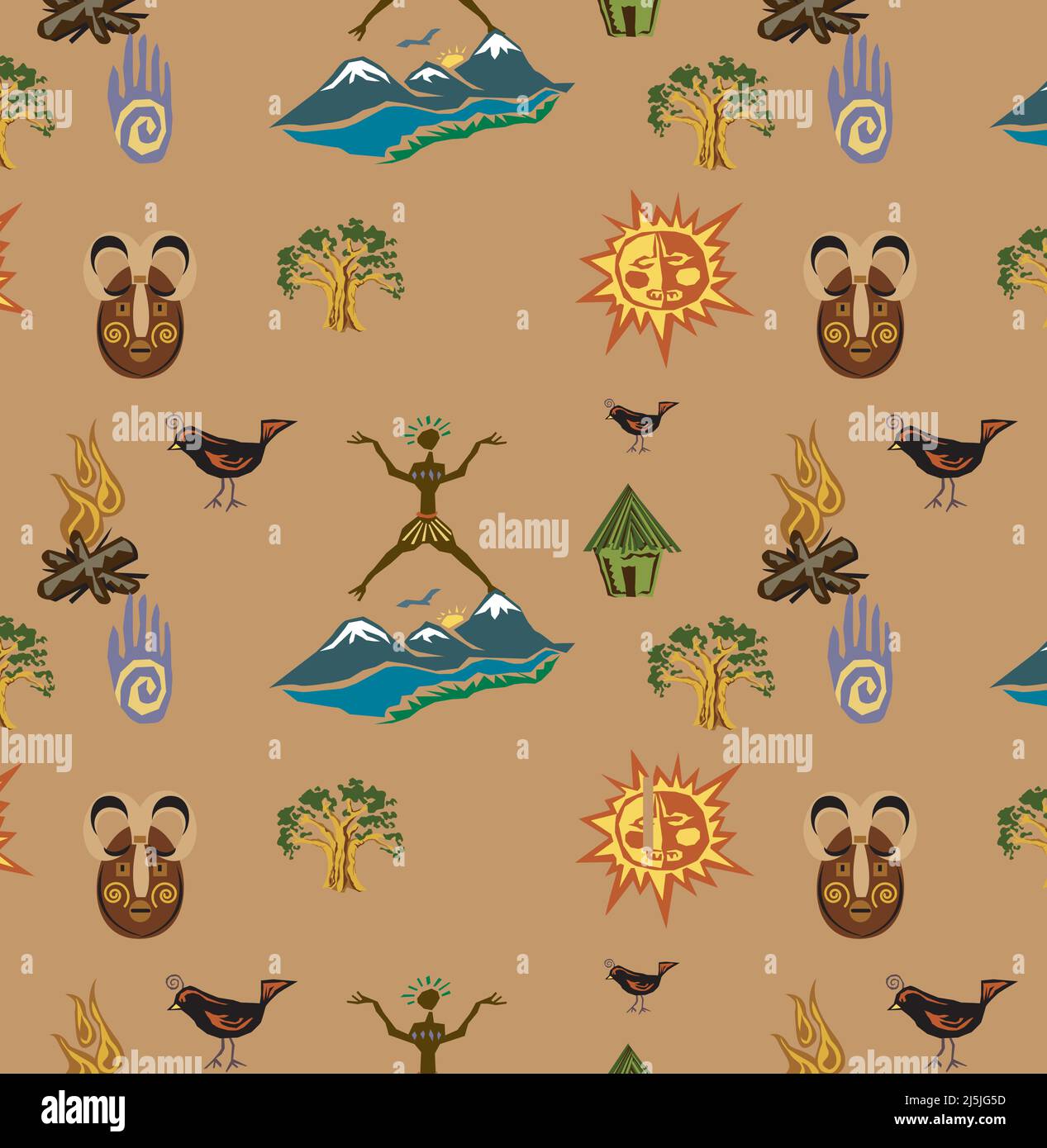 Vektorgrafik Stammesmuster. Für Bildschirmhintergrund, Hintergrund, Geschenkpapier, Tapete, Textil- und Oberflächengestaltung Stock Vektor