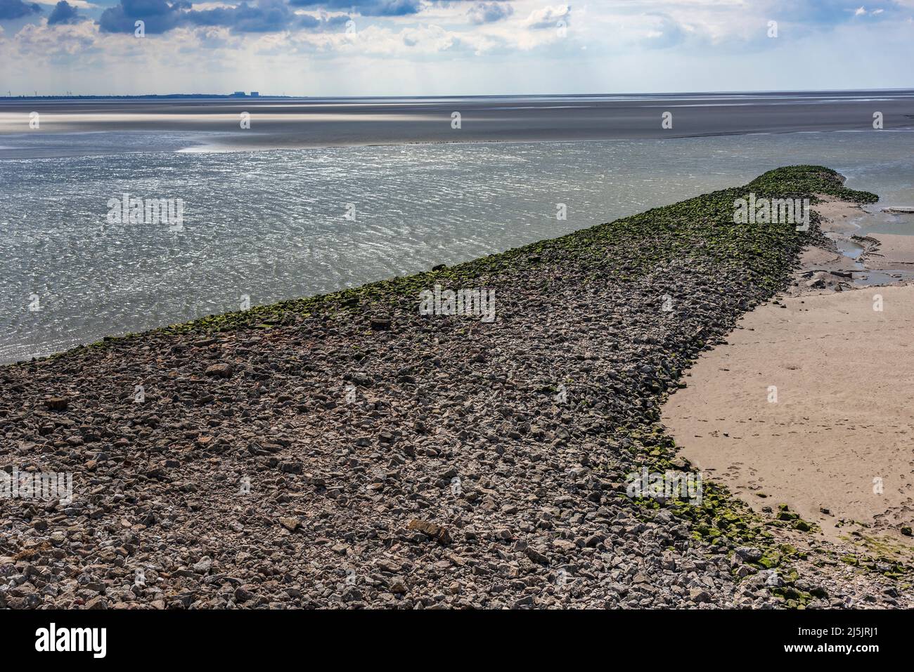 Morecambe Bay und die Flussmündung des Kent am Jack Scout Beauty Spot in der Nähe von Sliverdale in lancashire Stockfoto