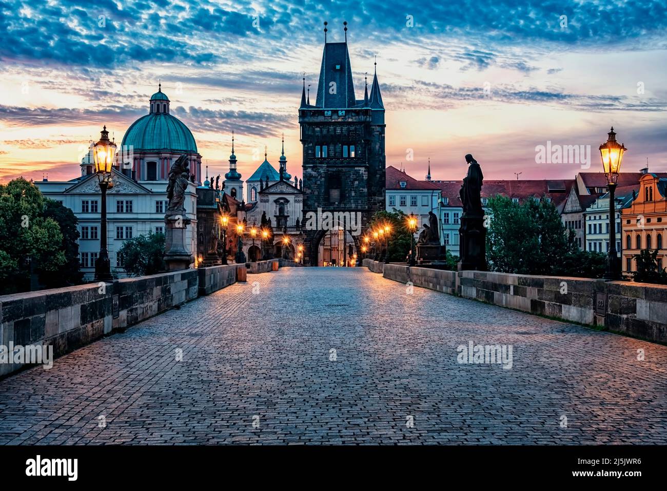 Die Stadt Prag am Morgen, Tschechien Stockfoto