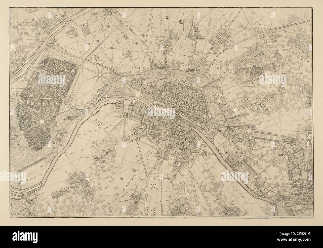 Alte Karte von Paris und Umgebung aus dem 17./18. Jahrhundert. Die Karten sind wunderschön von 