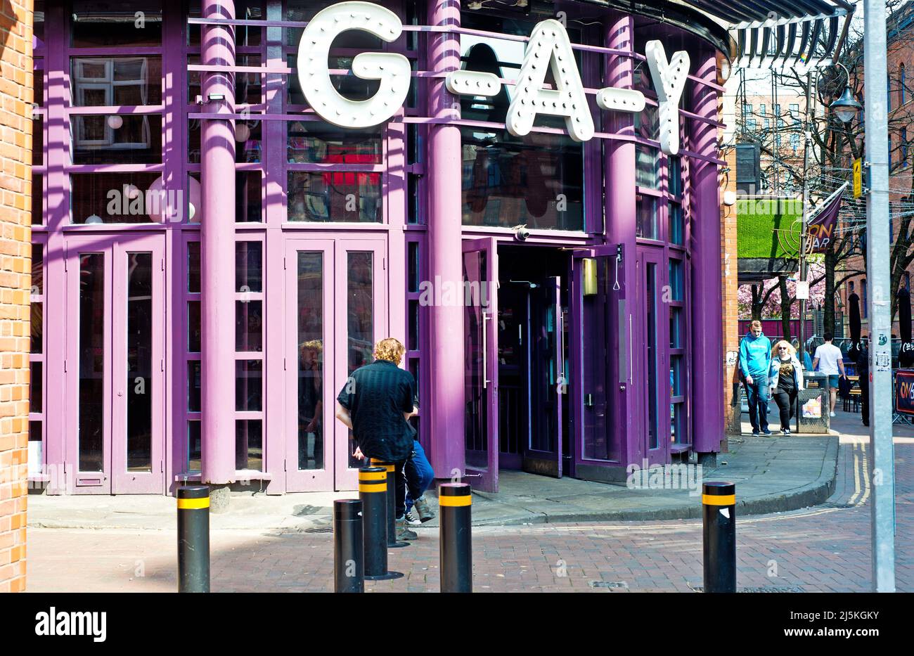 Gay Bar, Canal Street, Manchester, England Stockfoto