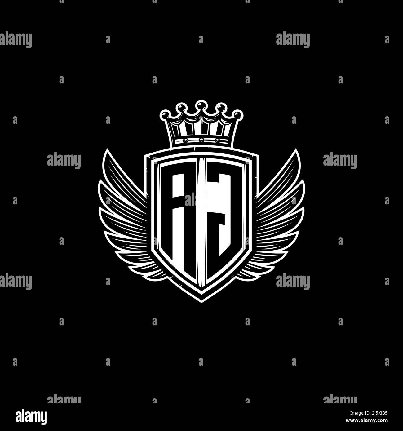 AG Monogram Logo-Buchstabe mit schlichtem Schild im Kronenstil. Luxuriöses Monogramm, Löwen Luxus-Logo, Stock Vektor