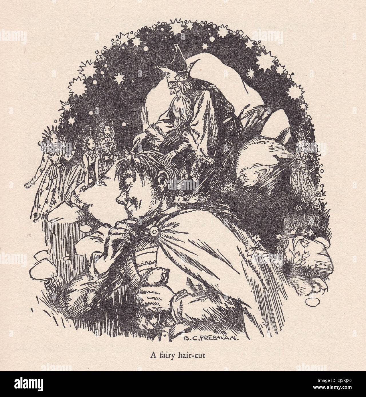 Vintage Stories von Grimm von Blackie - das Geschenk der kleinen Menschen. Stockfoto