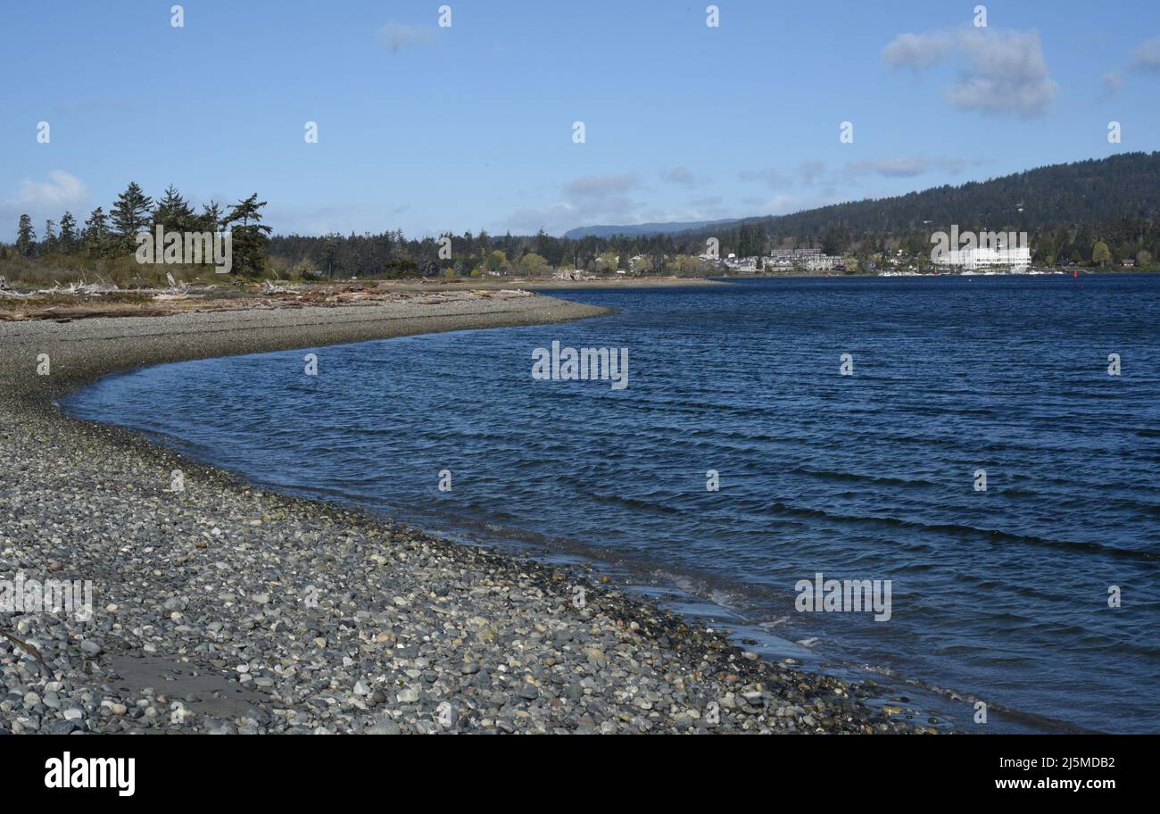 Ein Blick von Whiffin Spit auf Sooke, British Columbia, Kanada auf Vancouver Island Stockfoto