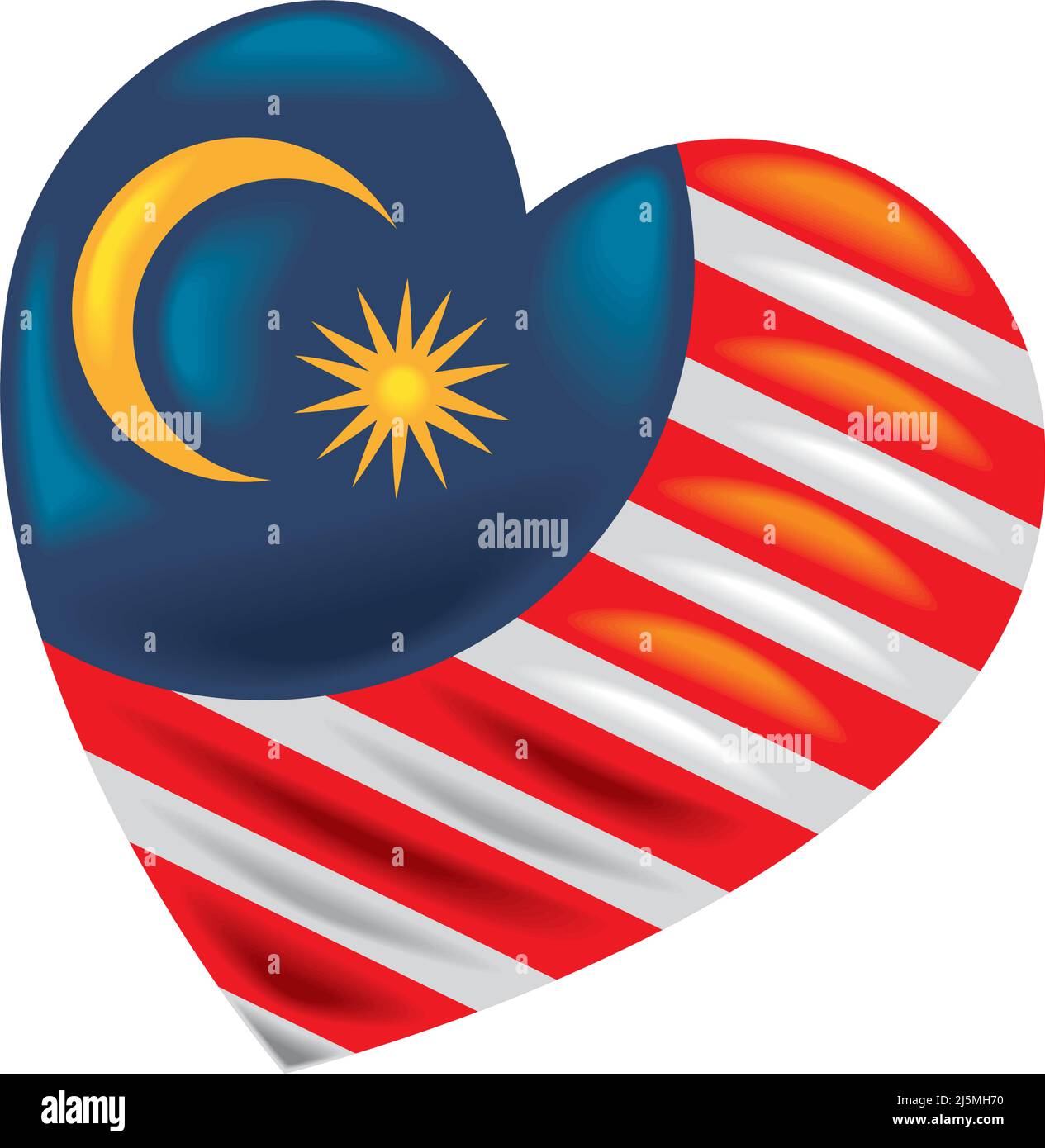 Die Flagge malaysias im Herzen Stock Vektor