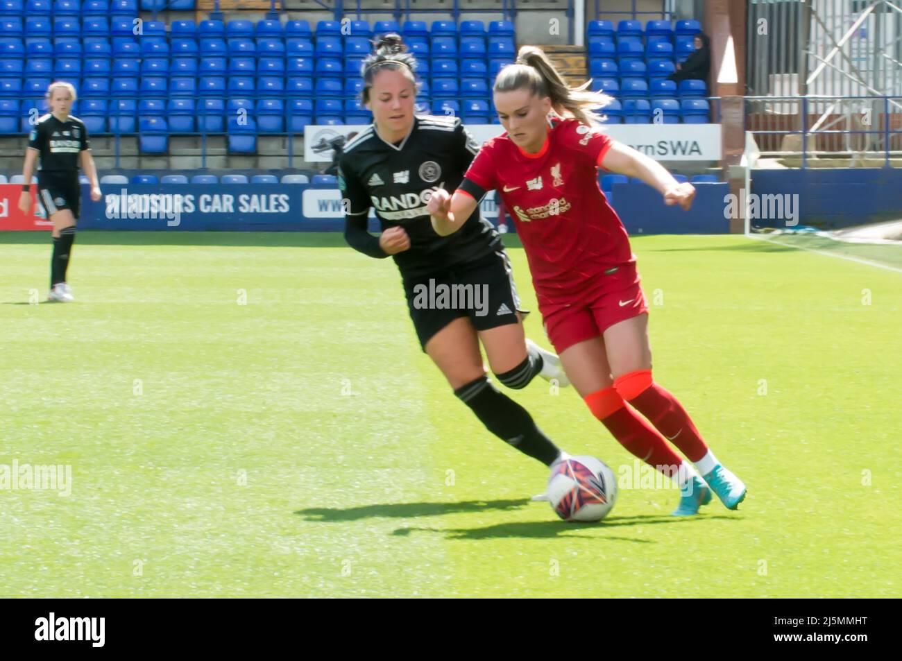 Birkenhead, Großbritannien. 24. April 2022. Action während des Fußballspiels der Womens Championship zwischen Liverpool und Sheffield United im Prenton Park in Birkenhead, England. Terry Scott/SPP Quelle: SPP Sport Press Photo. /Alamy Live News Stockfoto