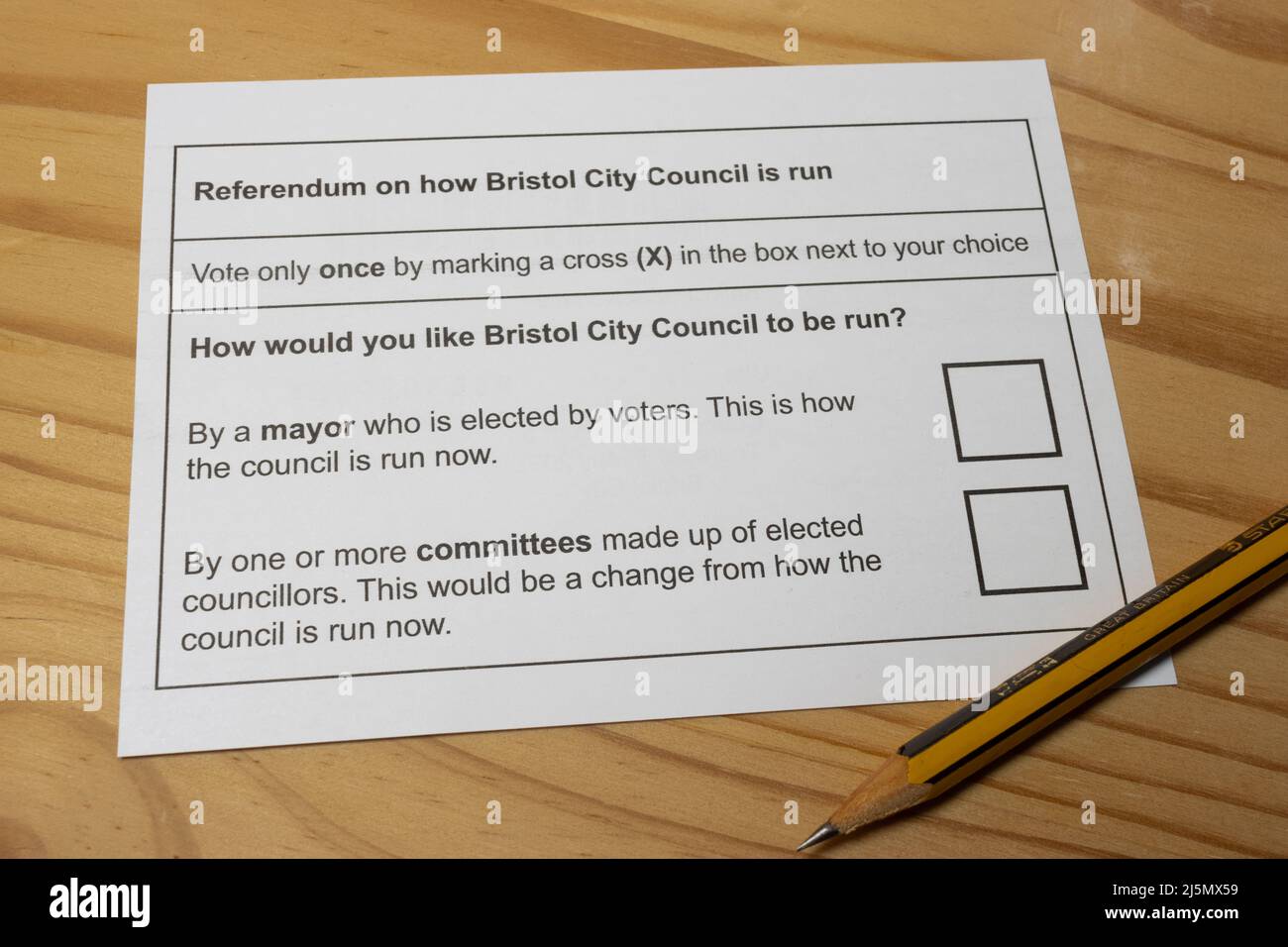 Wahl für das Referendum vom 2022. Mai über den Bürgermeister von Bristol Stockfoto