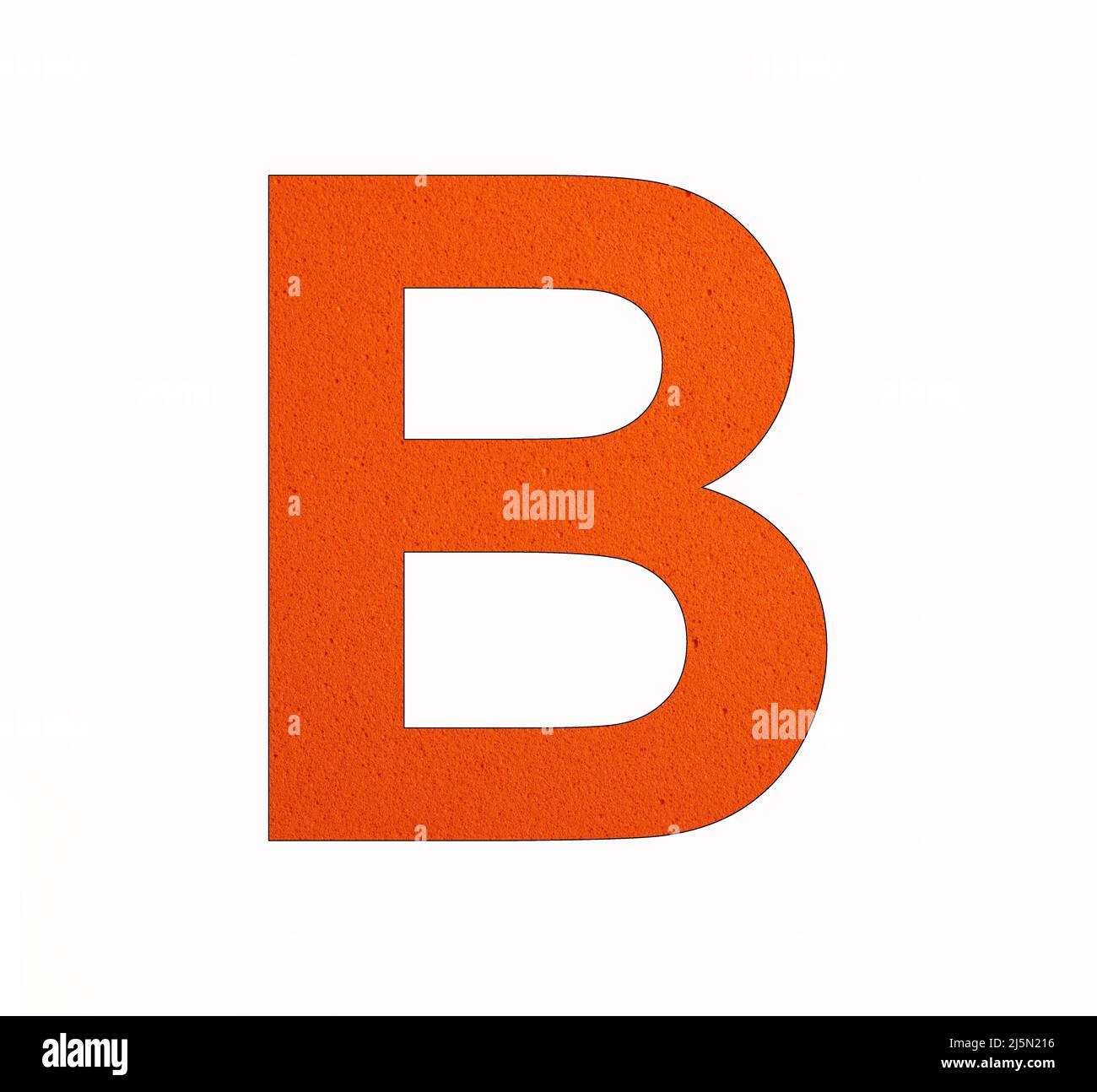 Großbuchstabe B auf eva-Gummihintergrund Stockfoto