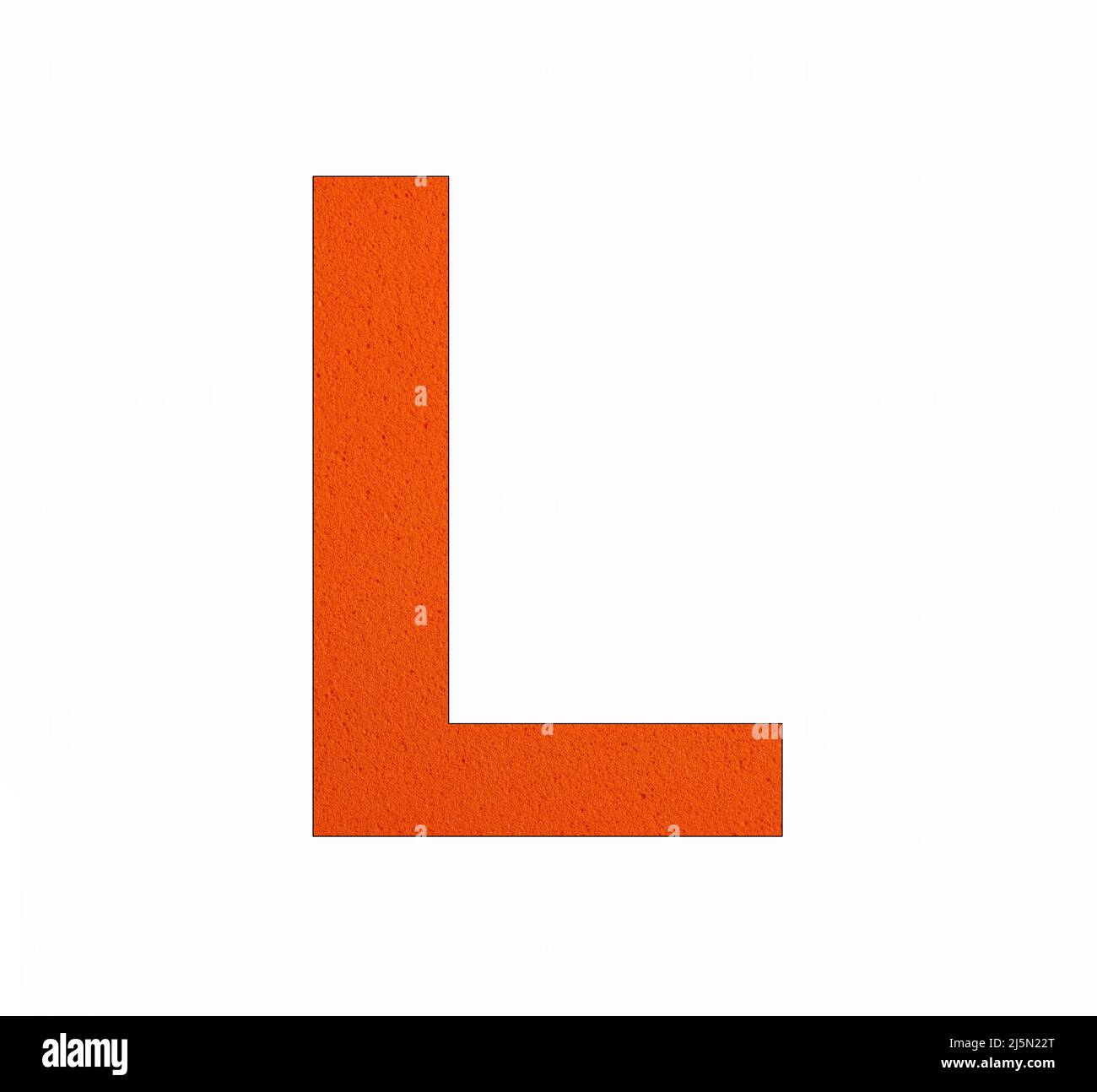 Großbuchstabe L auf eva-Gummihintergrund Stockfoto