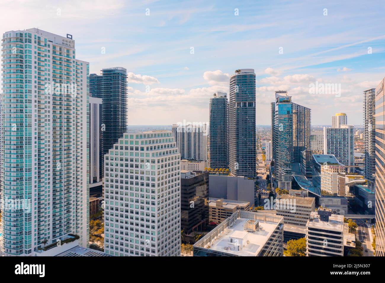 Die Skyline von Brickell in Miami, Florida Stockfoto