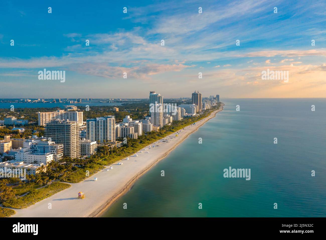 Sonnenuntergang über Miami Beach, Florida Stockfoto