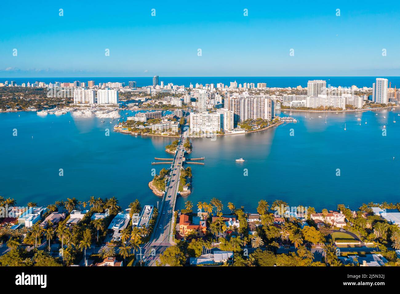 Straße nach Miami Beach, Florida Stockfoto