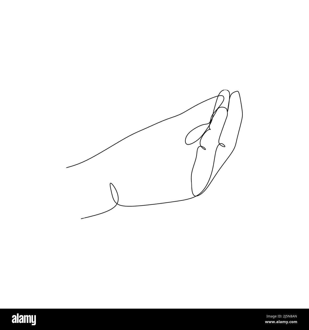 Vektorgrafik für die fortlaufende Linienführung. Zeichen und Symbol der Handgesten. Einzelne fortlaufende Zeichnungslinie. Handgezeichnete Kunst Doodle Isolate Stock Vektor