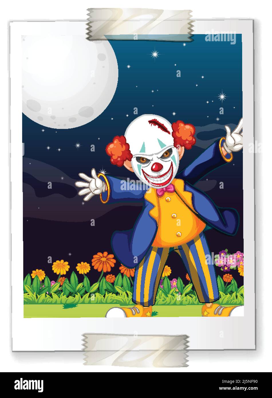 Ein Foto von gruseligen Clown Illustration Stock Vektor