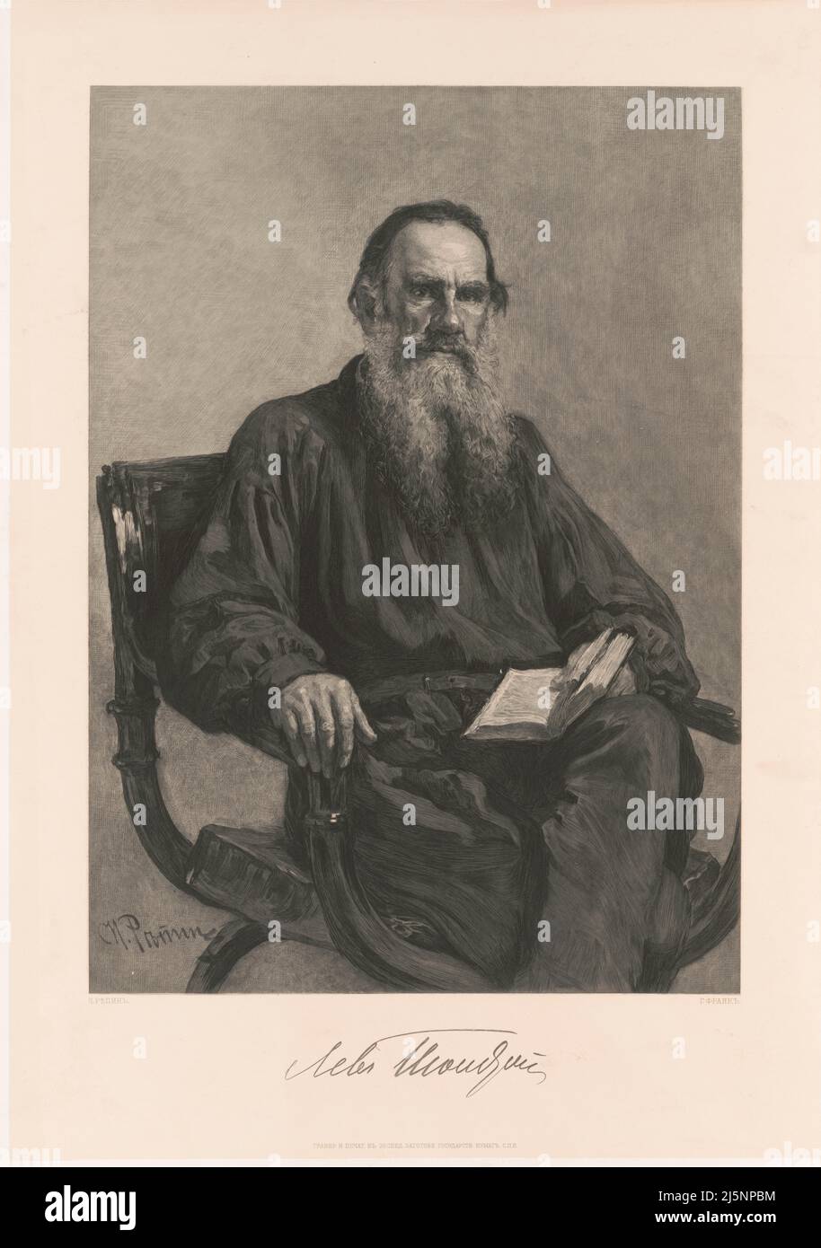 Porträt von Leo Tolstoi Stockfoto