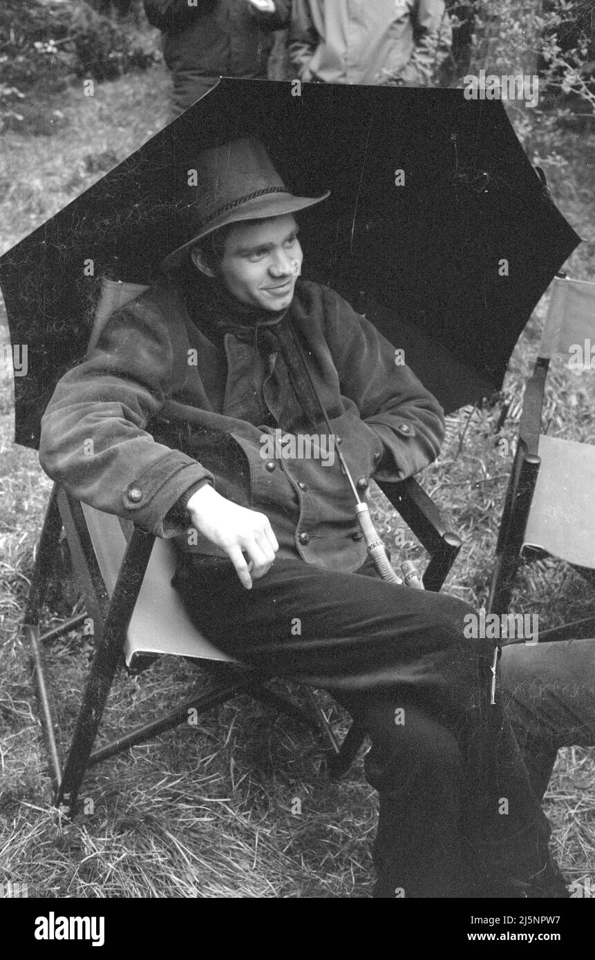 Dreharbeiten zum Film „Hannibal Brooks“ vor Ort in Vorarlberg. Schauspieler Michael J. Pollard. [Automatisierte Übersetzung] Stockfoto