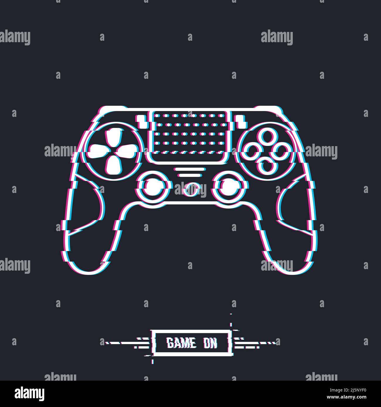 Modernes Gamepad-Glitch-Banner Stock Vektor