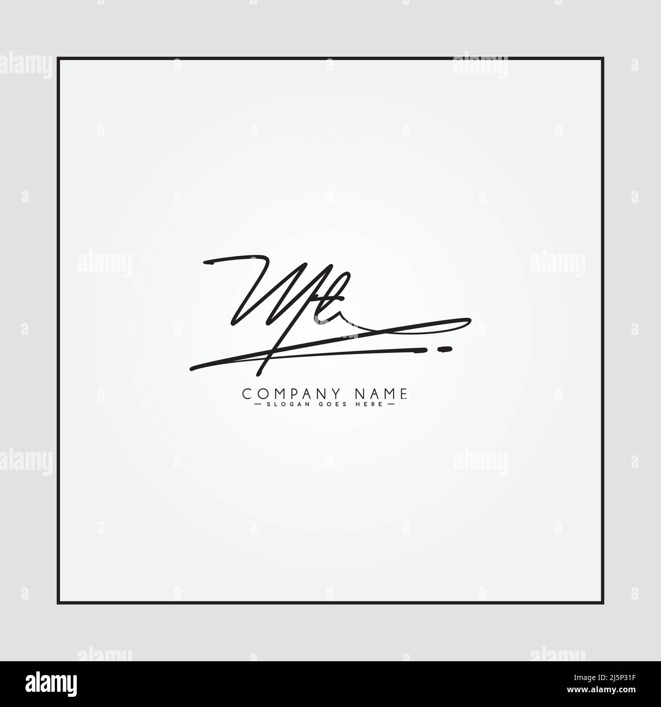 Anfangsbuchstabe MT-Logo - handgeschriebenes Signaturlogo - Vektor-Logo-Vorlage für Firmennamen-Initialen im Signaturstil Stock Vektor