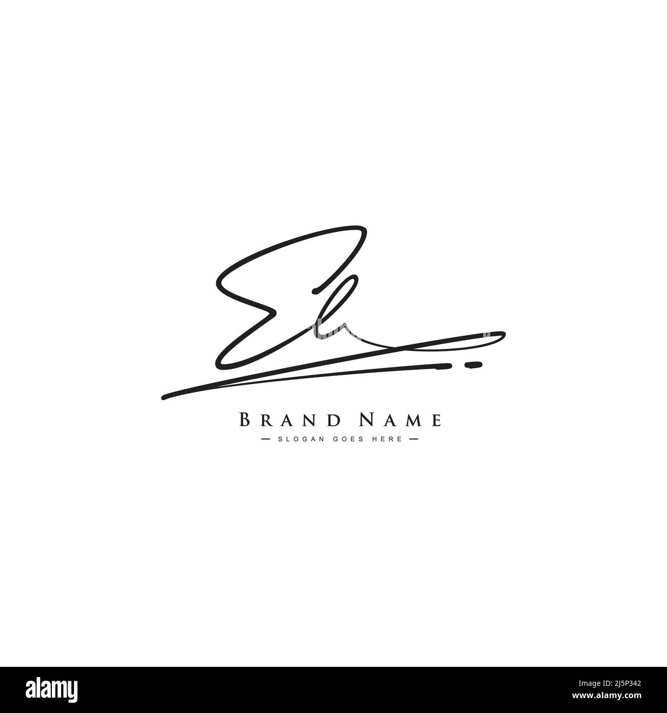 Anfangsbuchstabe EL Logo - handgeschriebenes Signaturstil-Logo - Vektor-Logo-Vorlage für Firmennamen-Initialen im Signaturstil Stock Vektor